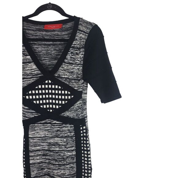 Akira Chicago Red Label Mini Dress M Womens V Neck Color Block Half Sleeve - Picture 2 of 11
